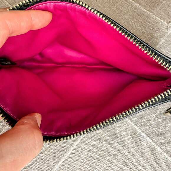 Coach Poppy Tartan Clutch - Purple Canvas w/ Glitter CC Logo - Picture 7 of 7